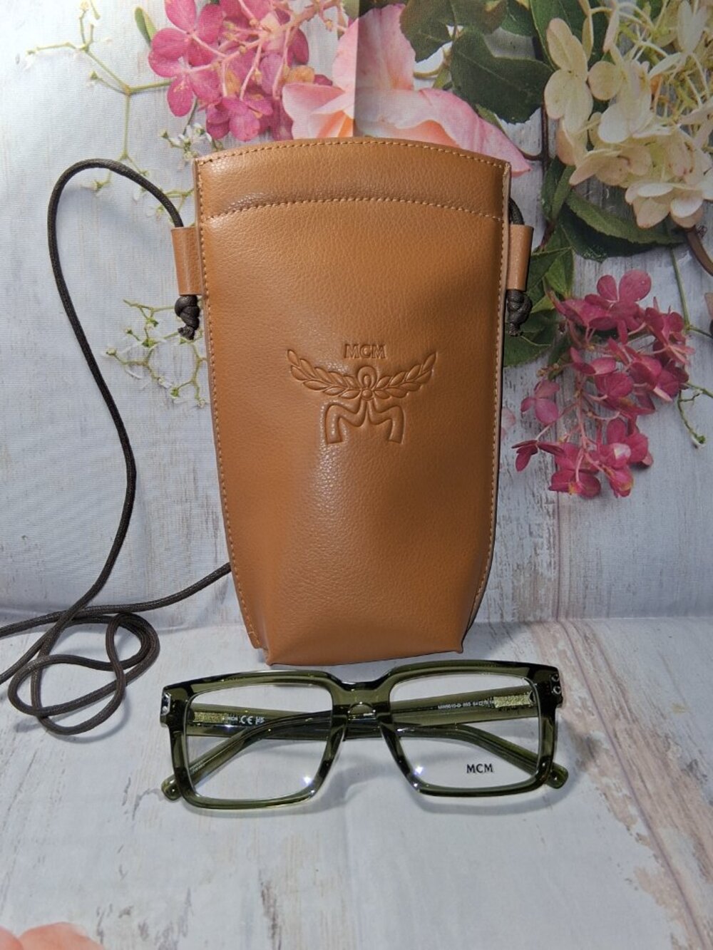 MCM MW5010D Olive Green Eyeglass Optical Frames 54-19-145 New w/ Crossbody Case